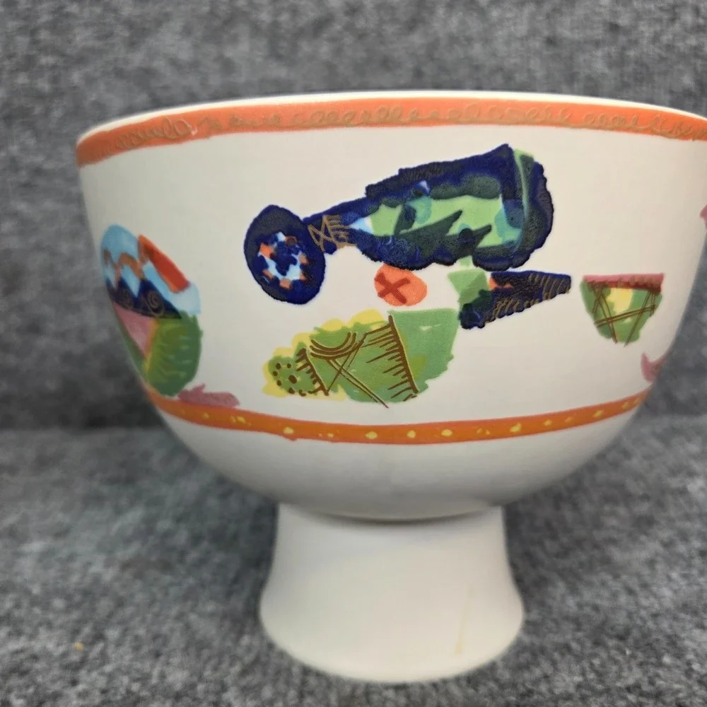 Gilbert Portanier Rosenthal Alta Mira Pedestal‎ Bowl ceramic 5.5